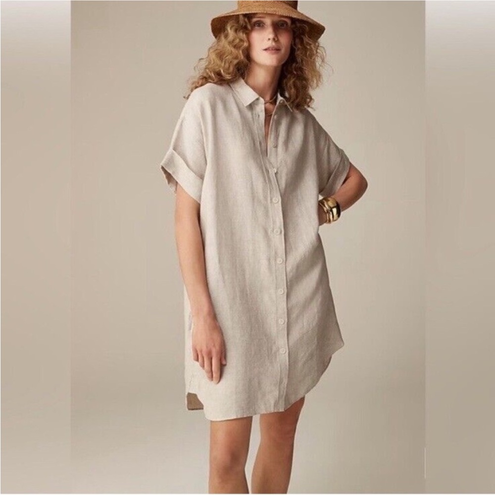 J. Crew Beige Button-Down Dress